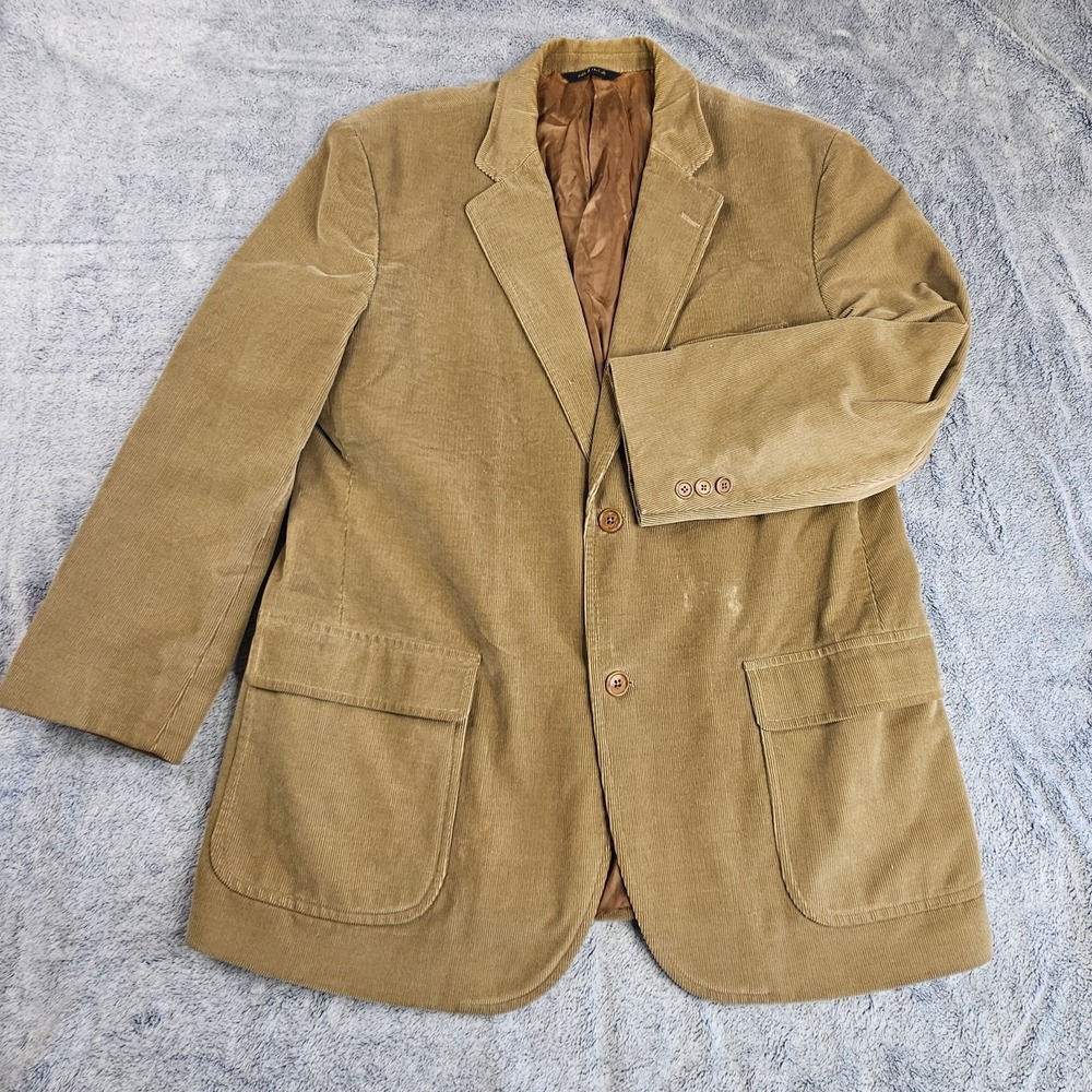Brooks Brothers 1818 Corduroy Blazer Mens 44R Brown Sport Coat Cotton Jacket Ivy